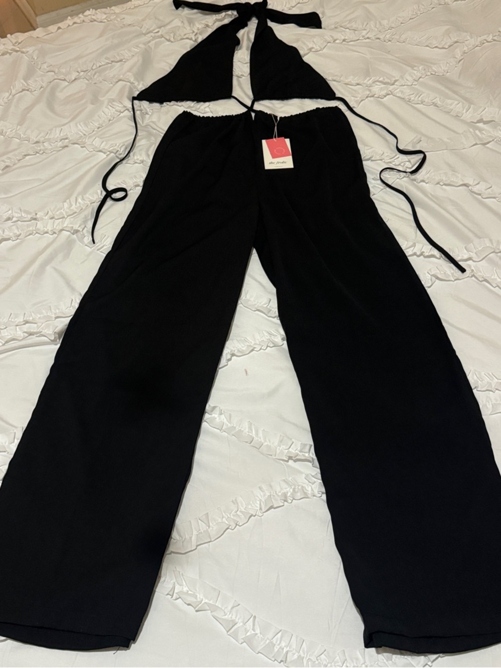 The Frolic Tie-back neck Black  Jumpsuit